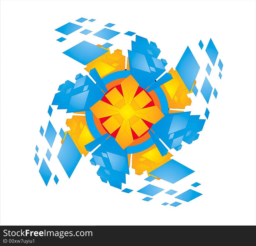 Symmetric ornament on the isolated background. Symmetric ornament on the isolated background