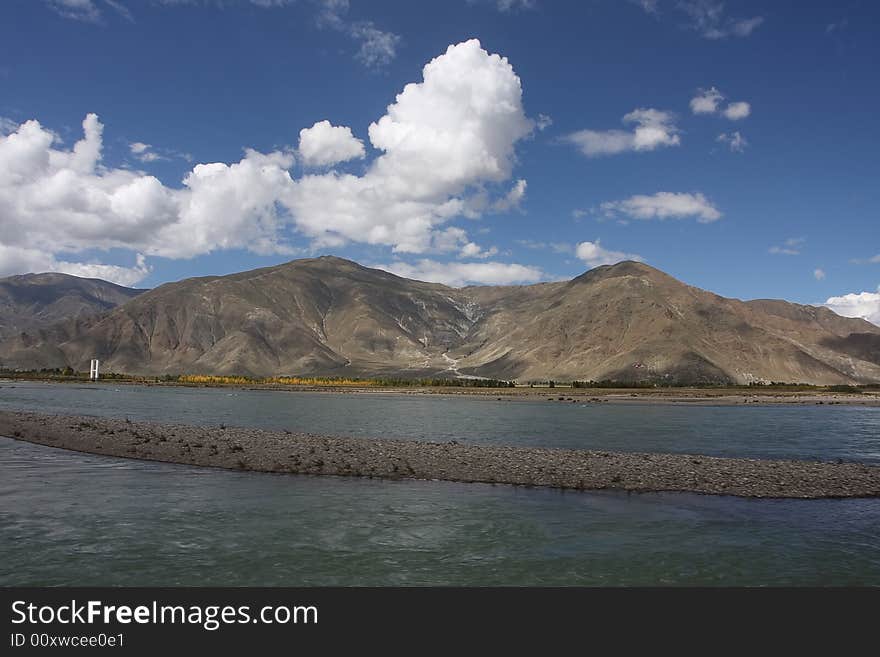 Mountain Lake  landscape in tibet China