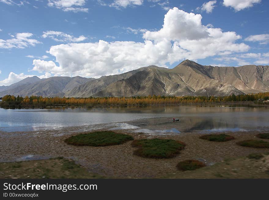 Mountain Lake  landscape in tibet China