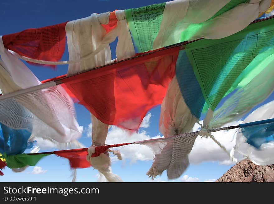 Prayer flags in Tibet China