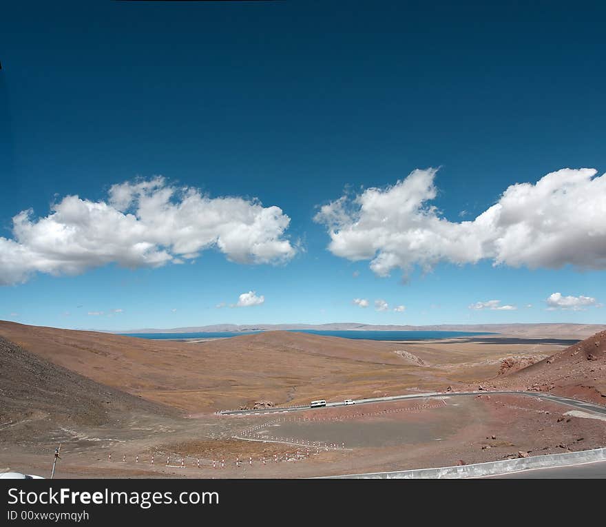 Mountain Lake  landscape in tibet China