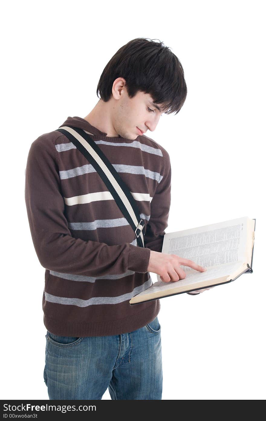 The young student isolated on a white background