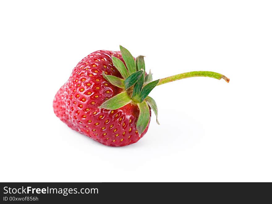 A strawberry on th white background