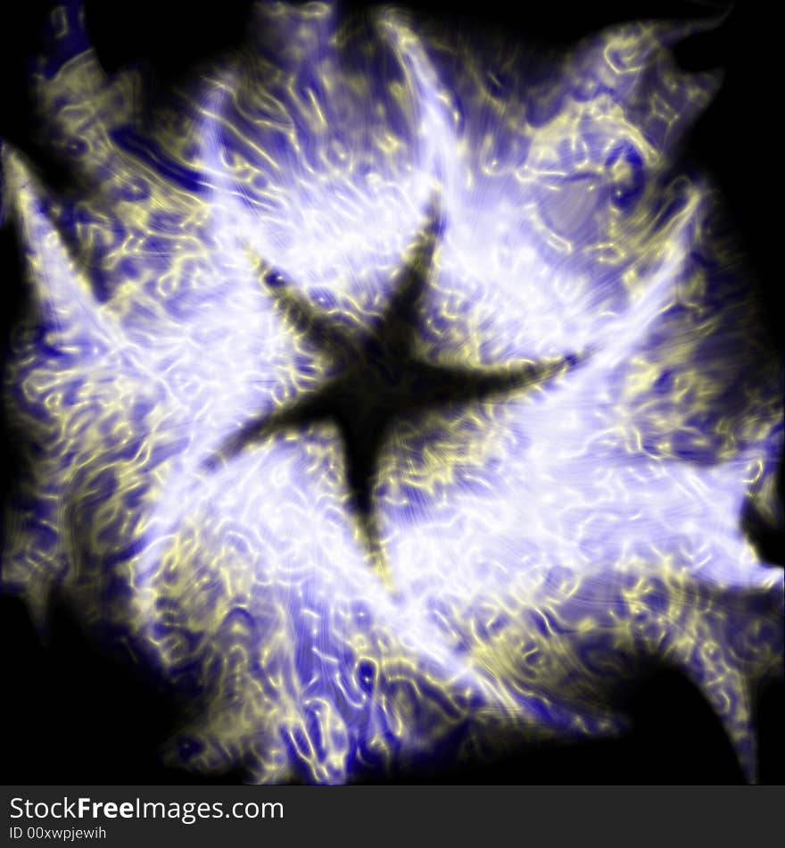 Star abstraction with glow-pattern background