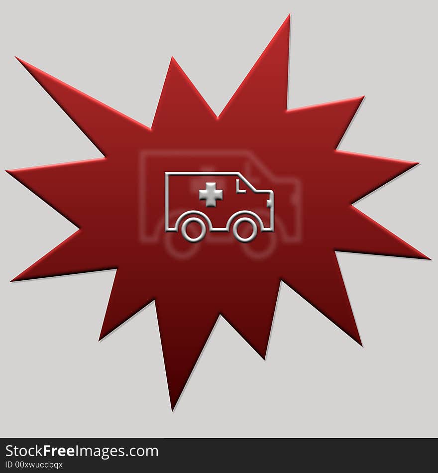 Red web button ambulance