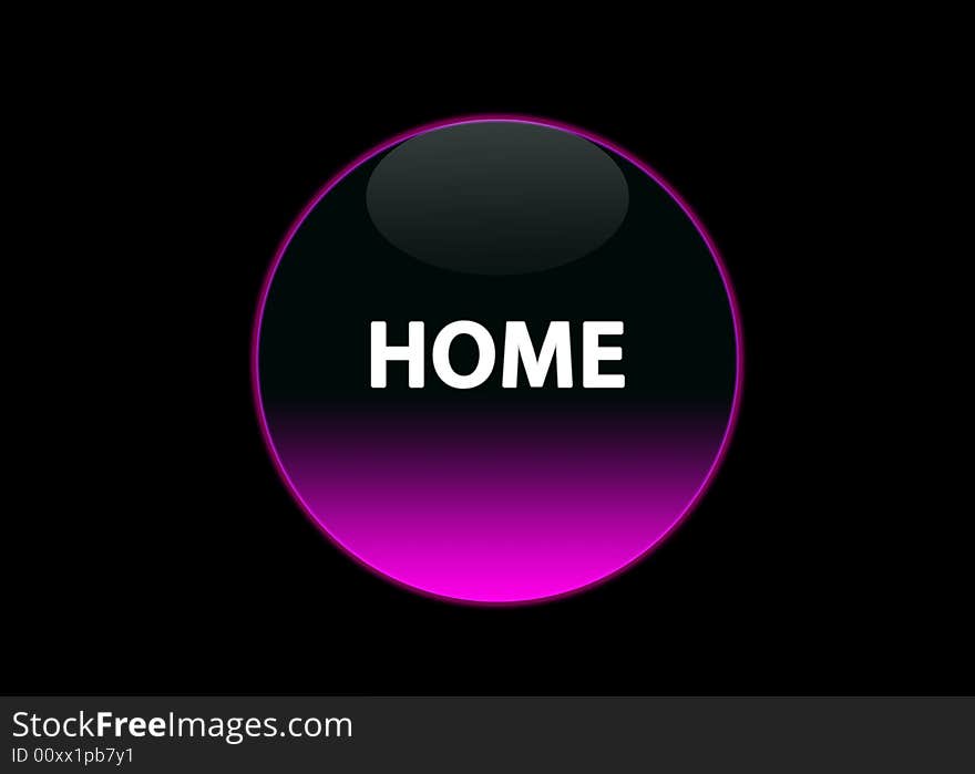 Pink neon button home