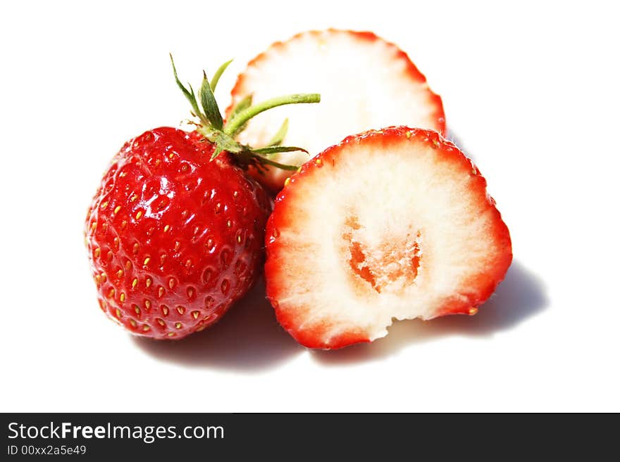 Sweet strawberry on a white background. Sweet strawberry on a white background