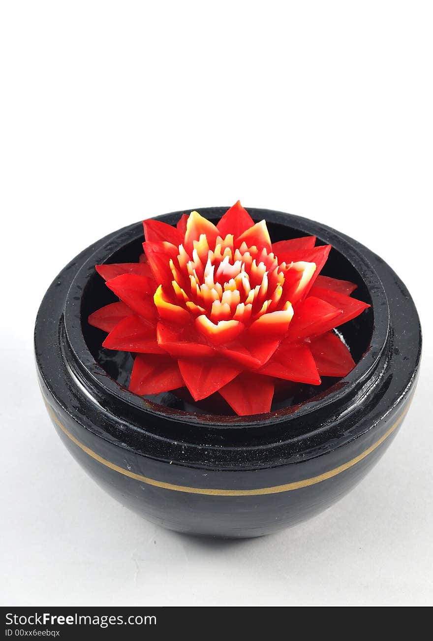 Flower soap carving on white