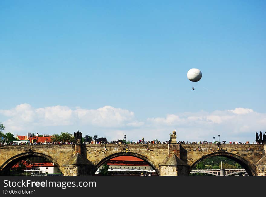 Czech Republic, Prague, Karlov bridge,  the river Vltava