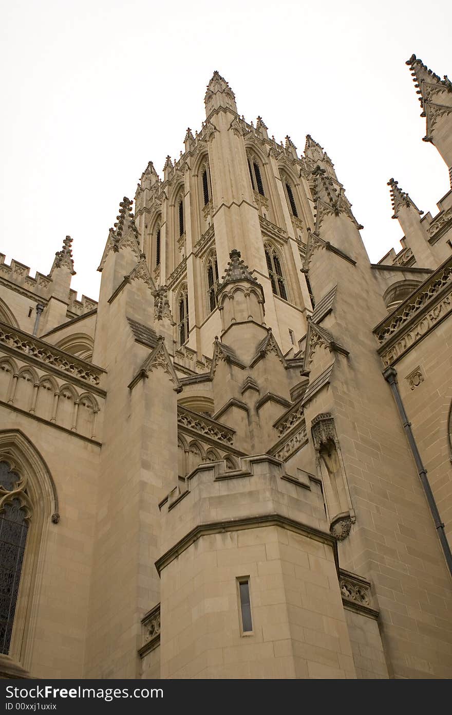 Exterior cathedral details with sky behind. Exterior cathedral details with sky behind