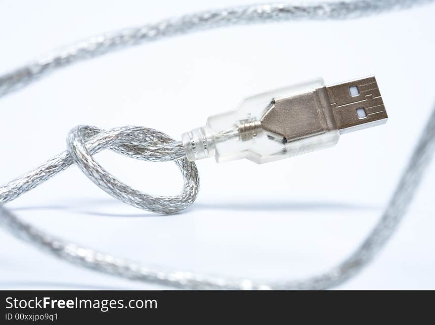 New wire USB on a grey background