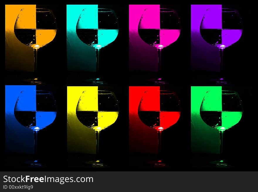 Color glasses wuth eight vriants