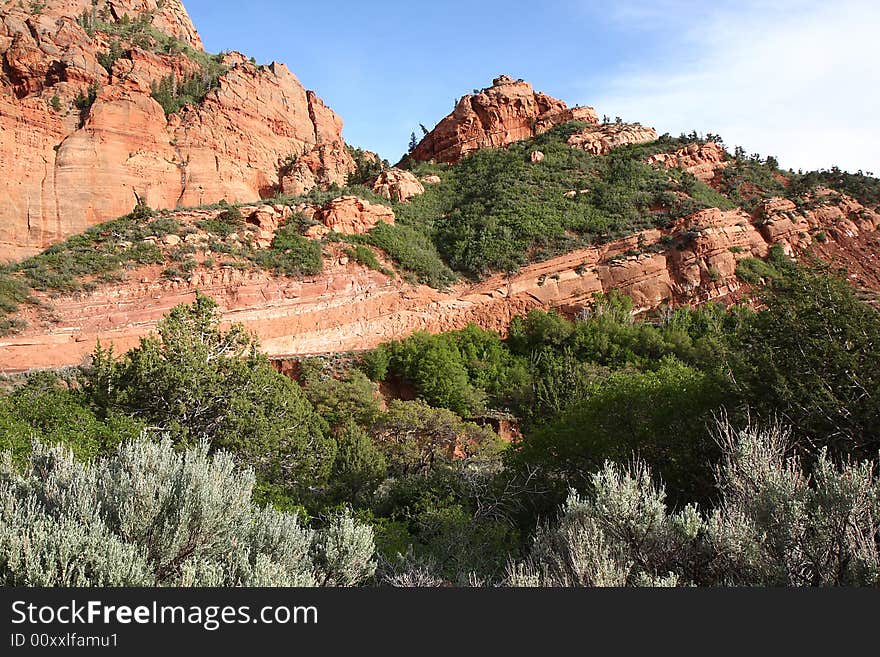 Vief of mountain in Zion NP. Vief of mountain in Zion NP