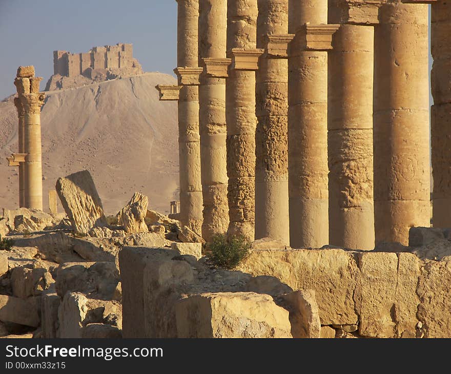 Ancient ruins in desert, Syria. Ancient ruins in desert, Syria