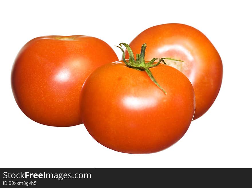 Tomatoes on white