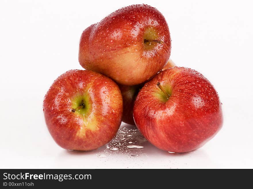 Fresh Apples in White Background