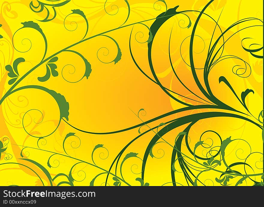 Yellow and green  design ornament