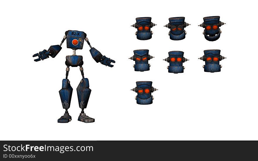 Cg render of cartoon robot. Cg render of cartoon robot