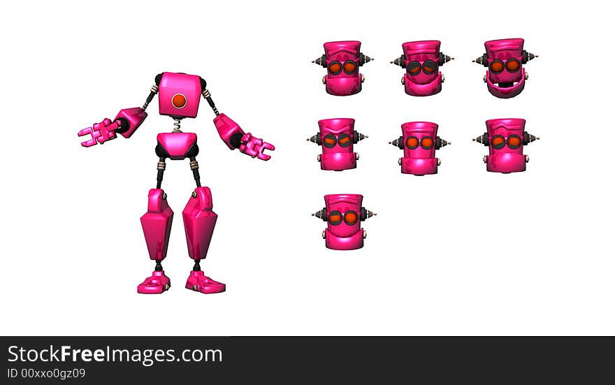 Cg render of cartoon robot. Cg render of cartoon robot