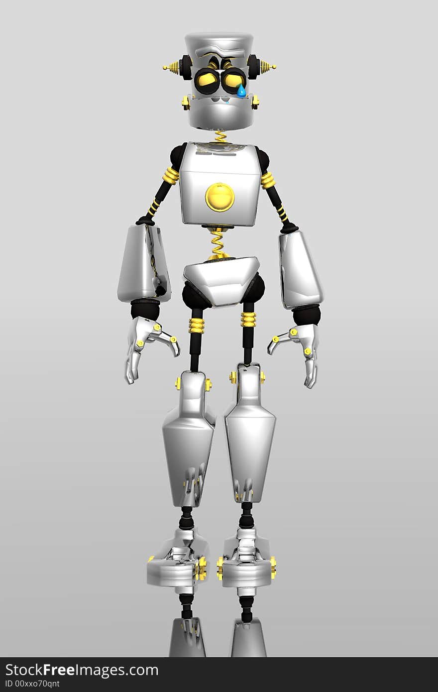 Cg render of cartoon robot. Cg render of cartoon robot