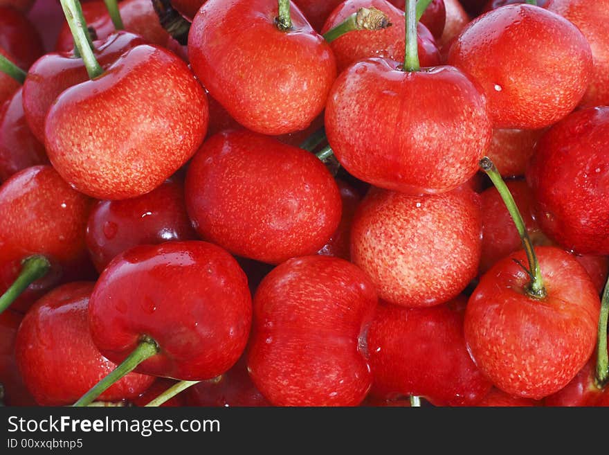 Red cherry with pleasant tone. They are so enchanting.