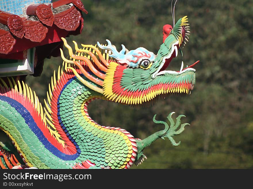 Chinese dragon on a temple in Taiwan. Chinese dragon on a temple in Taiwan