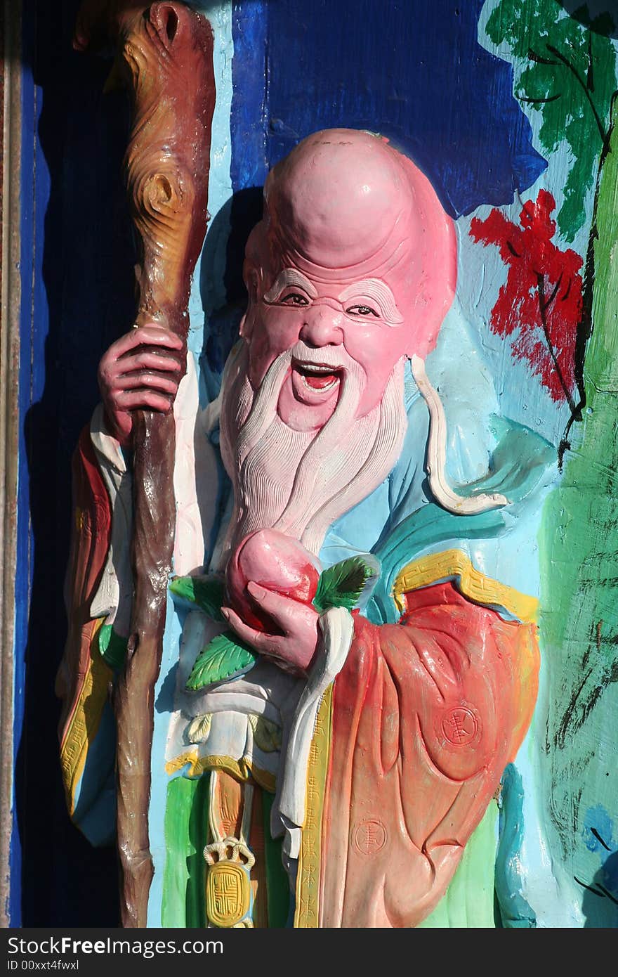 Colourful statue on a temple in Taiwan. Colourful statue on a temple in Taiwan