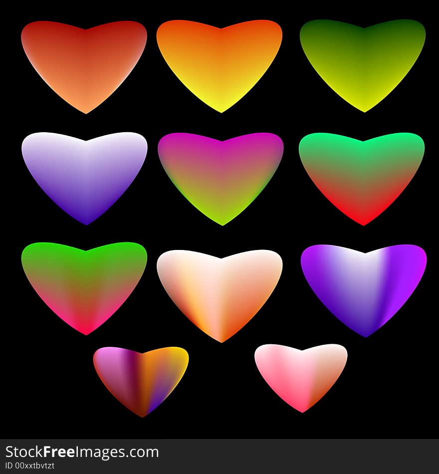 Colored hearts