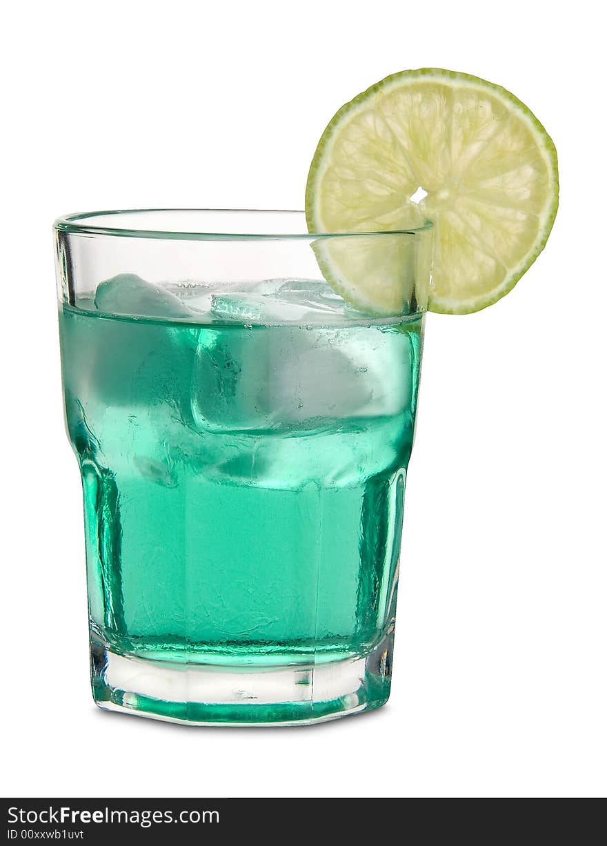 Fresh Green Drink with a slice of lemon