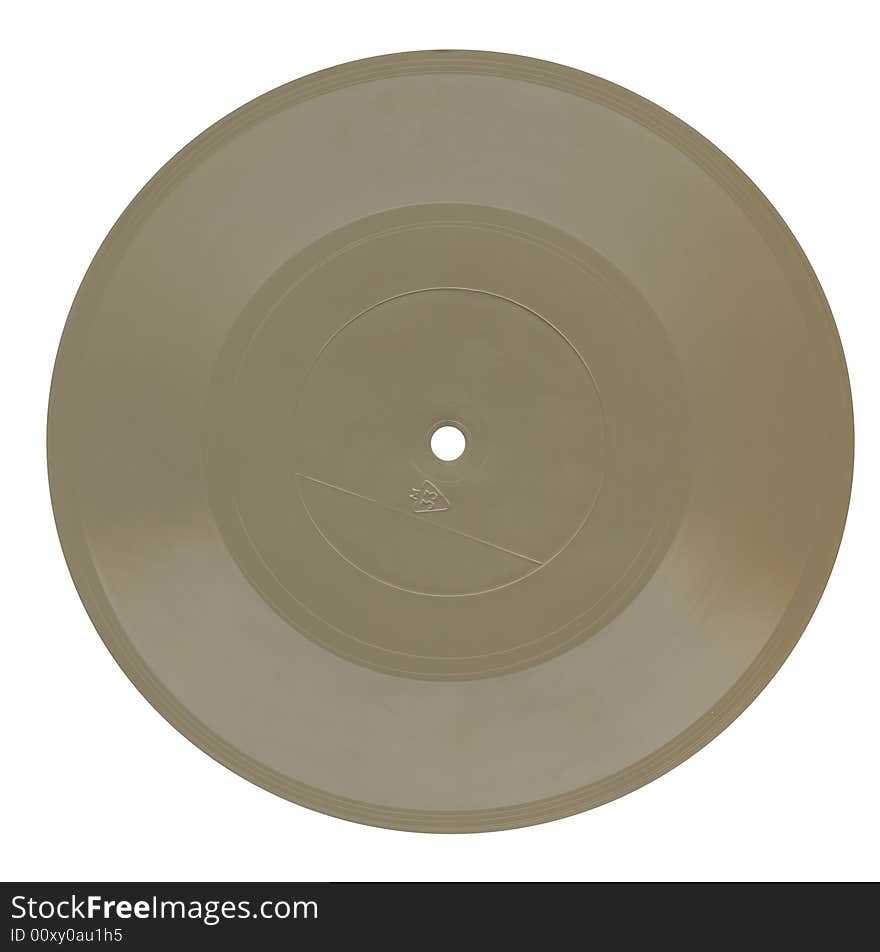 Grey vintage vinyl record isolated on white