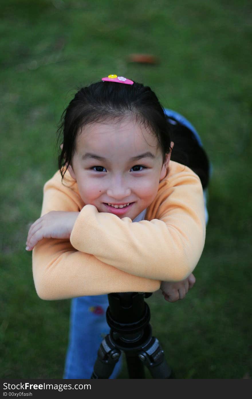 The cute girl in a park. The cute girl in a park.