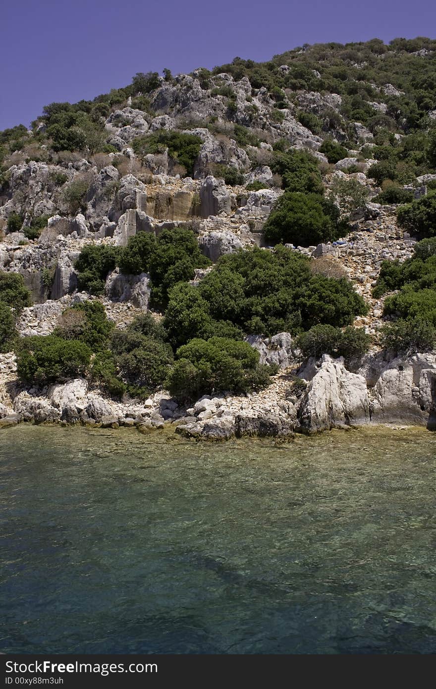 Wonderful sea, deep blue sky and turquoise waters.