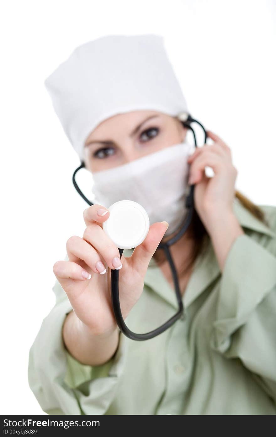 Doctor in white mask