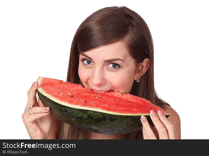 Girl eating water-melon