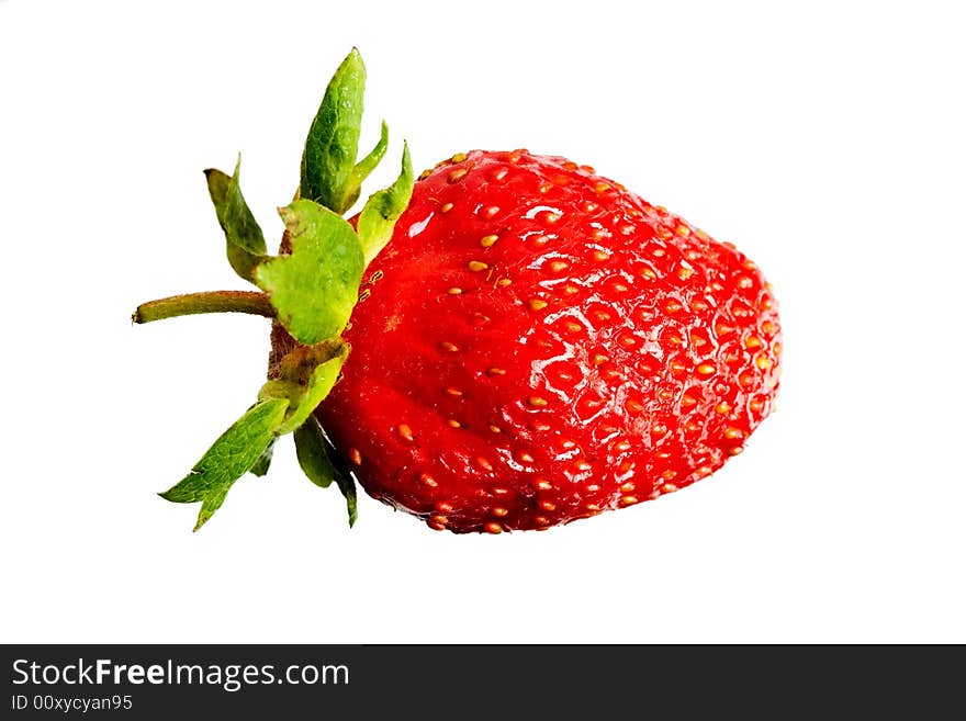 An image of big red strawberry isolated