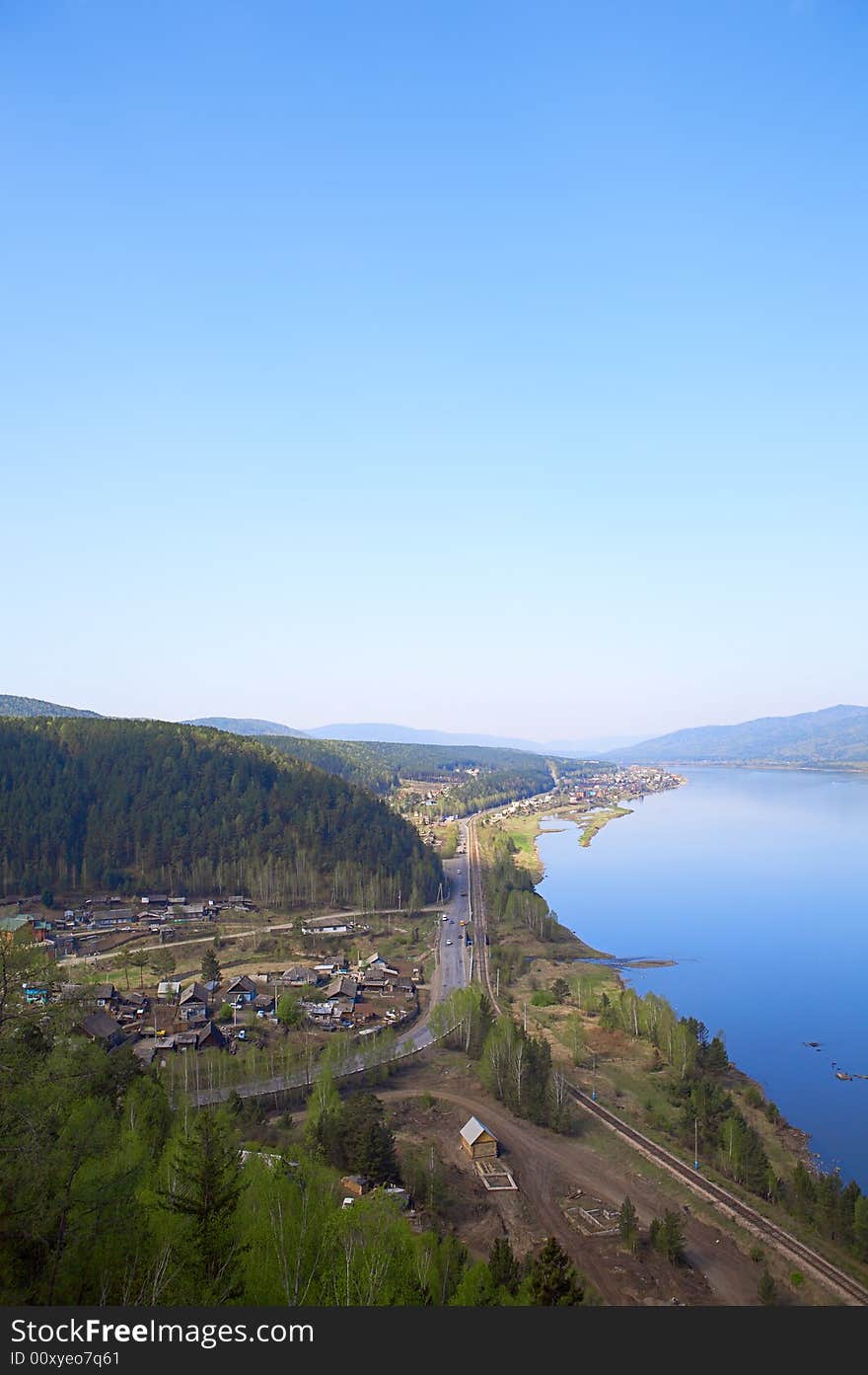 River and hill  landscape