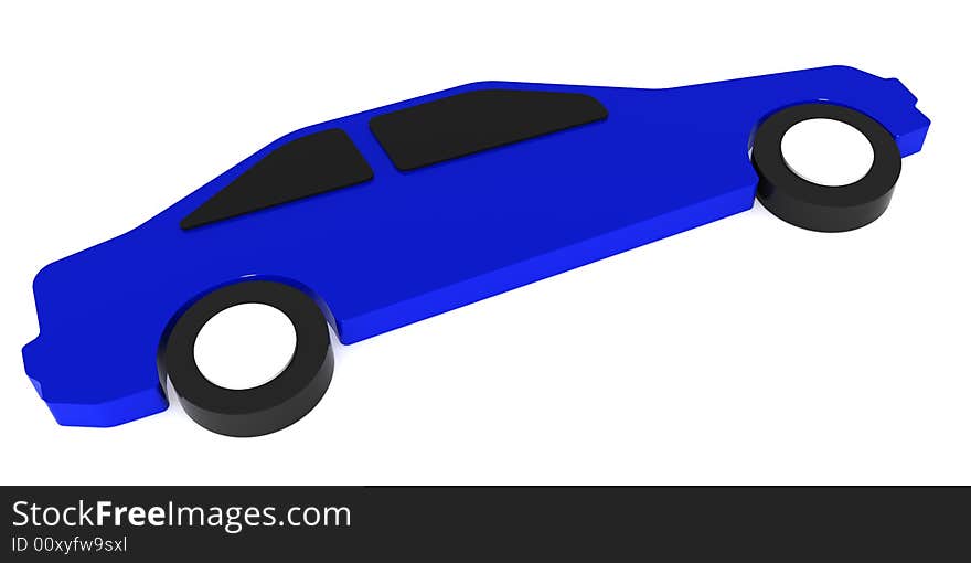 Three-dimensional model - a figure of the automobile combined from parts. Three-dimensional model - a figure of the automobile combined from parts.