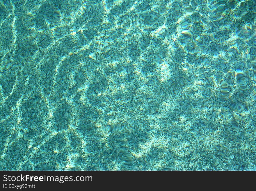 Blue water with waves on the ground