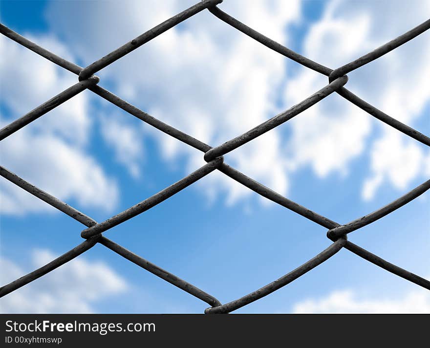 Wire on a blue sky background. Wire on a blue sky background.