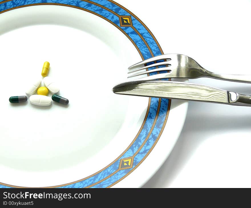 Plate with pills