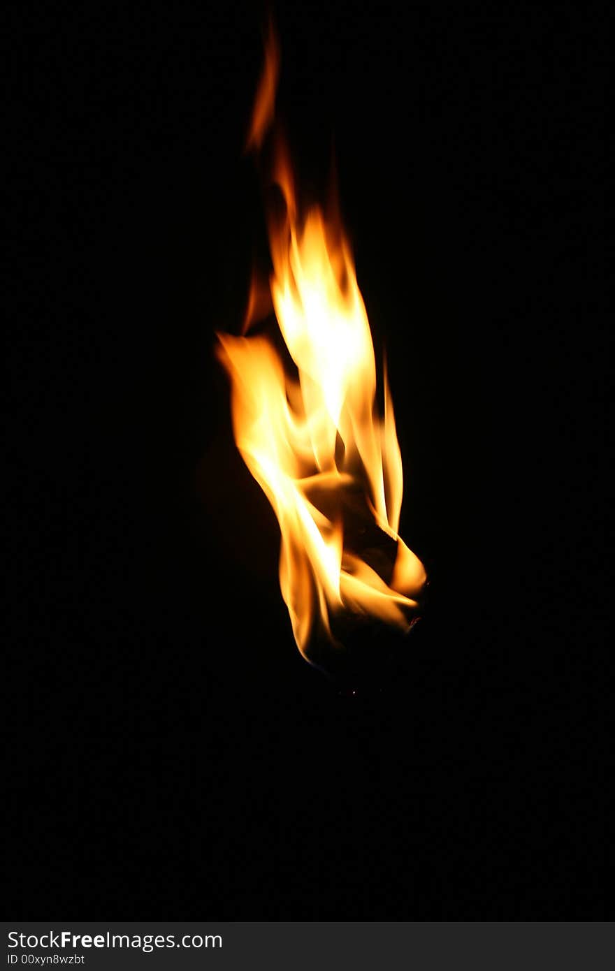 Fire, flame over black background