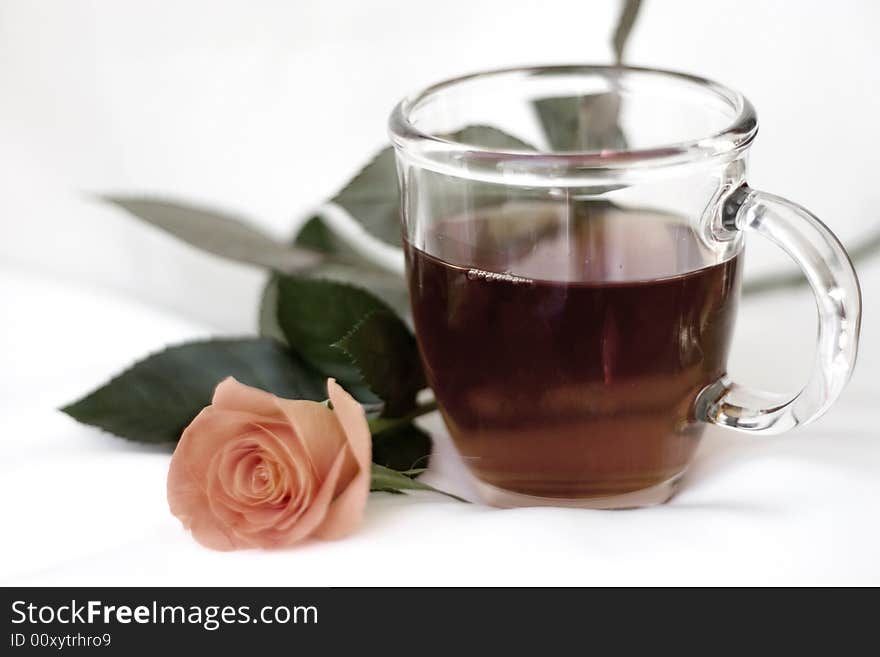 A cup of tea isolated on white. A cup of tea isolated on white