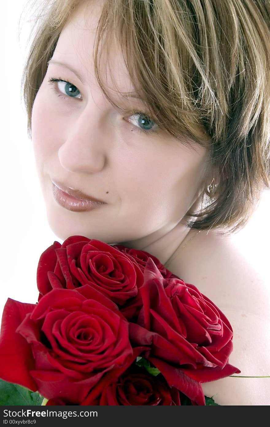 Beauty Women with red rose. Beauty Women with red rose