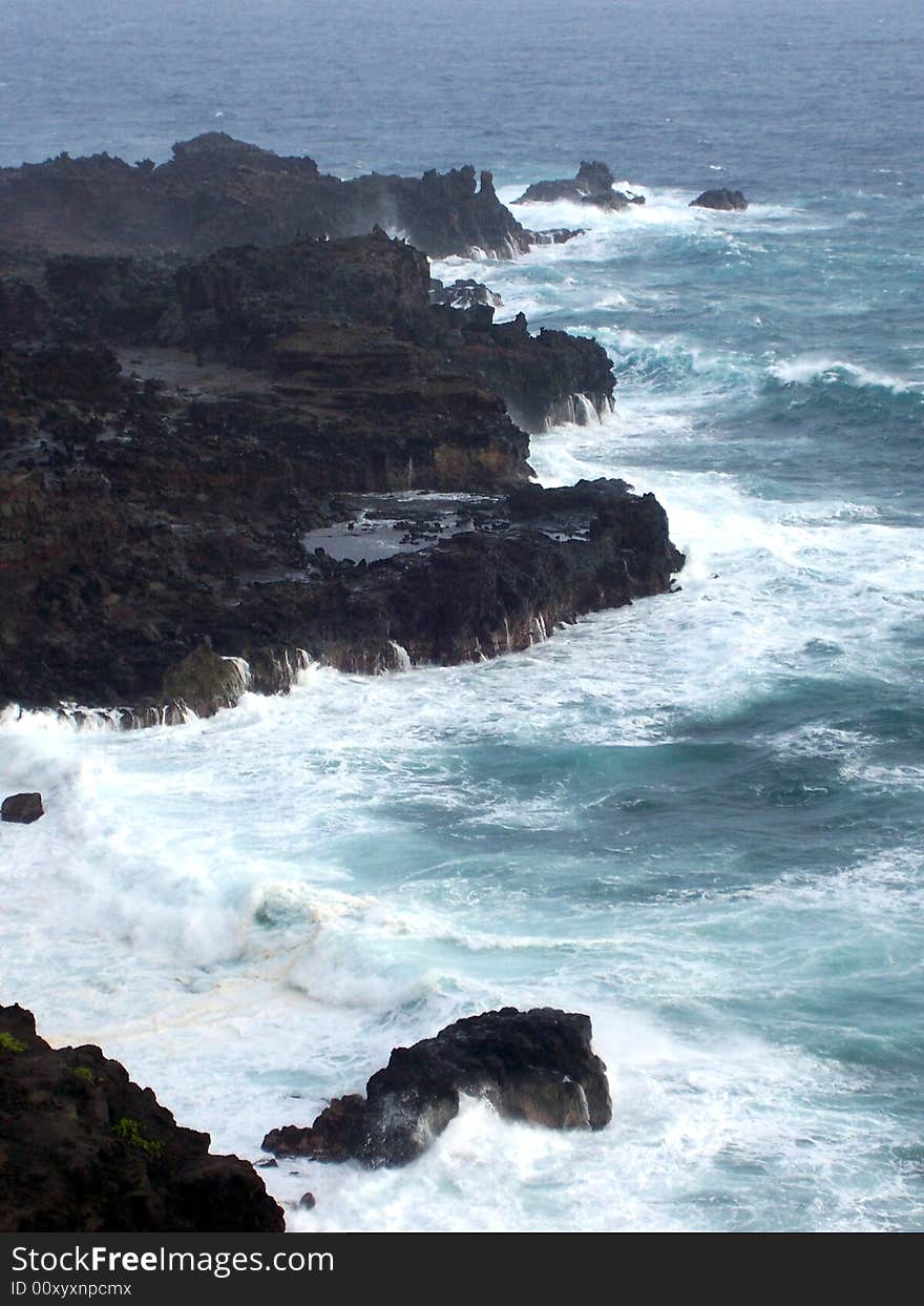 Hawaiian Ocean Water Breaking