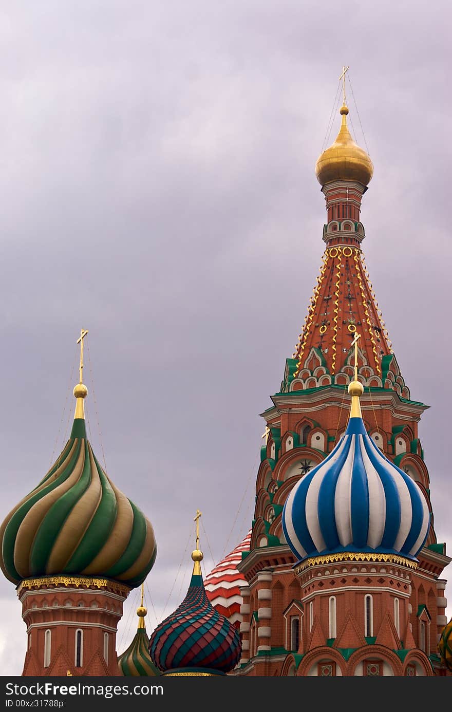 Saint Basil cathedral temple in Moscow on Red Square