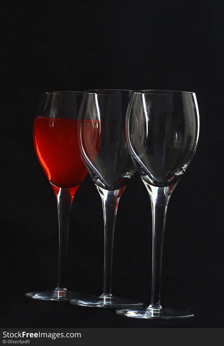 Three wineglasses