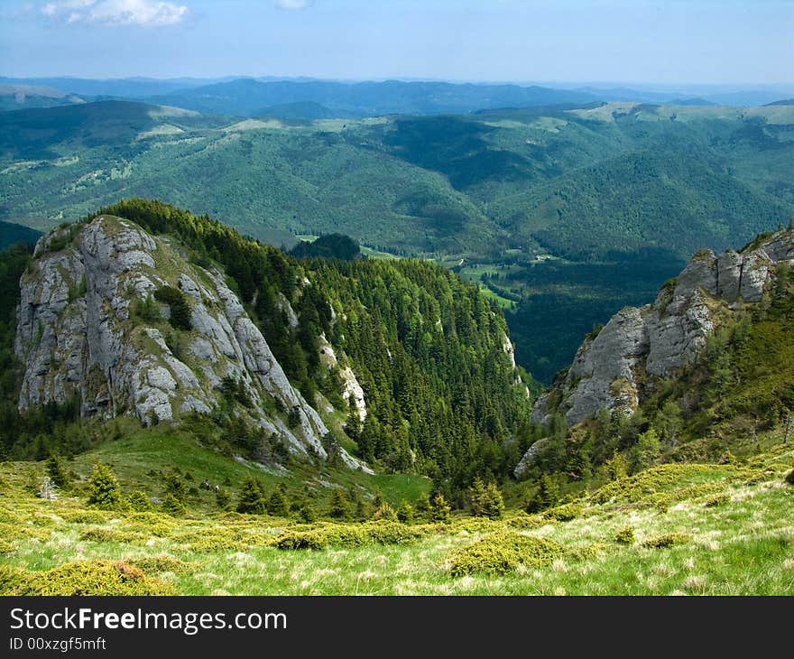 Alpine valley of Sterpu in Carpathian mountains. Alpine valley of Sterpu in Carpathian mountains