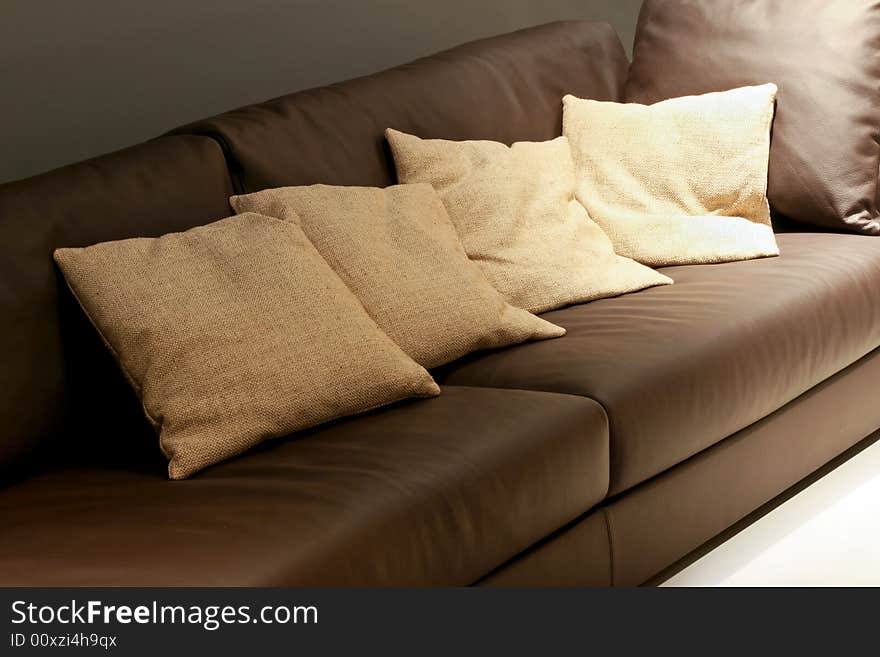 Pillows on sofa