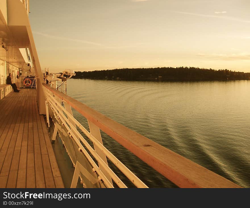 Tranquil waters from Sweden in a sunset.