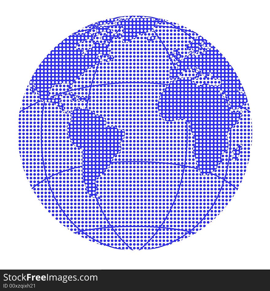 Vector art of a Globe halftone dots